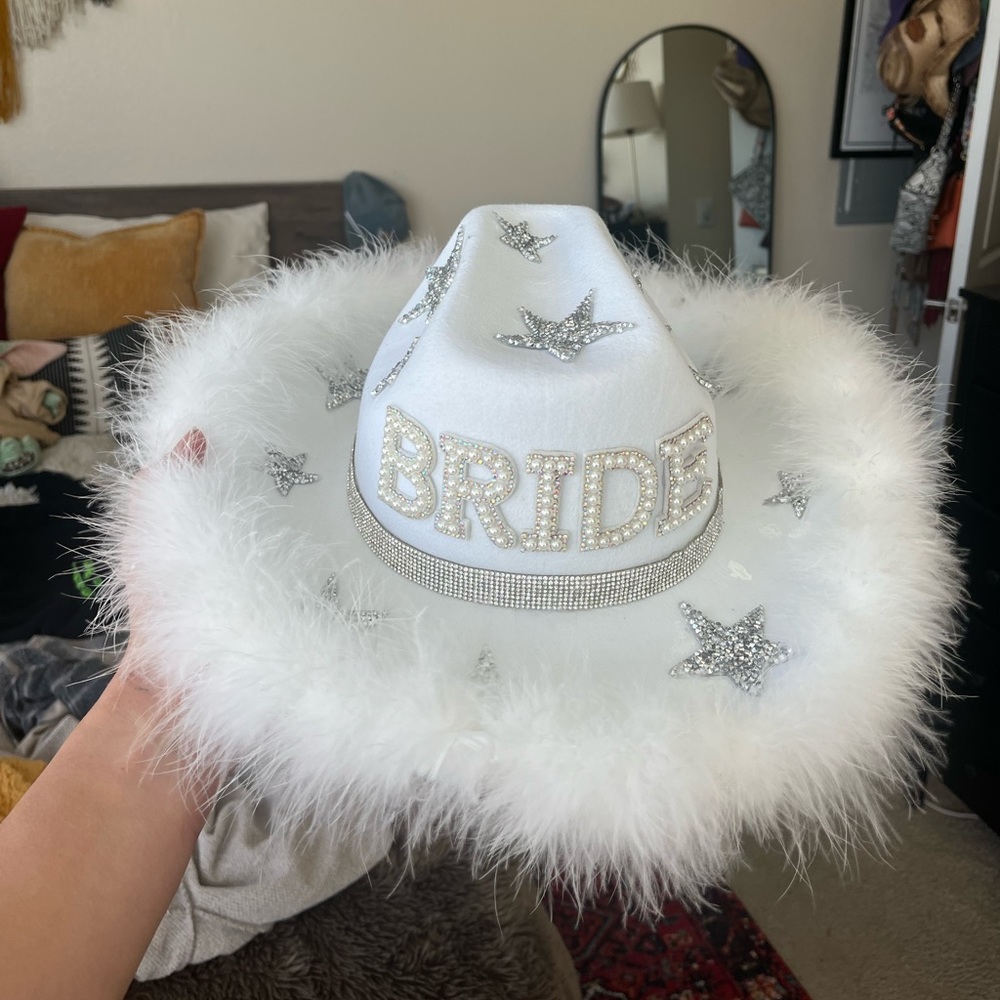 Handmade bride cowboy hat